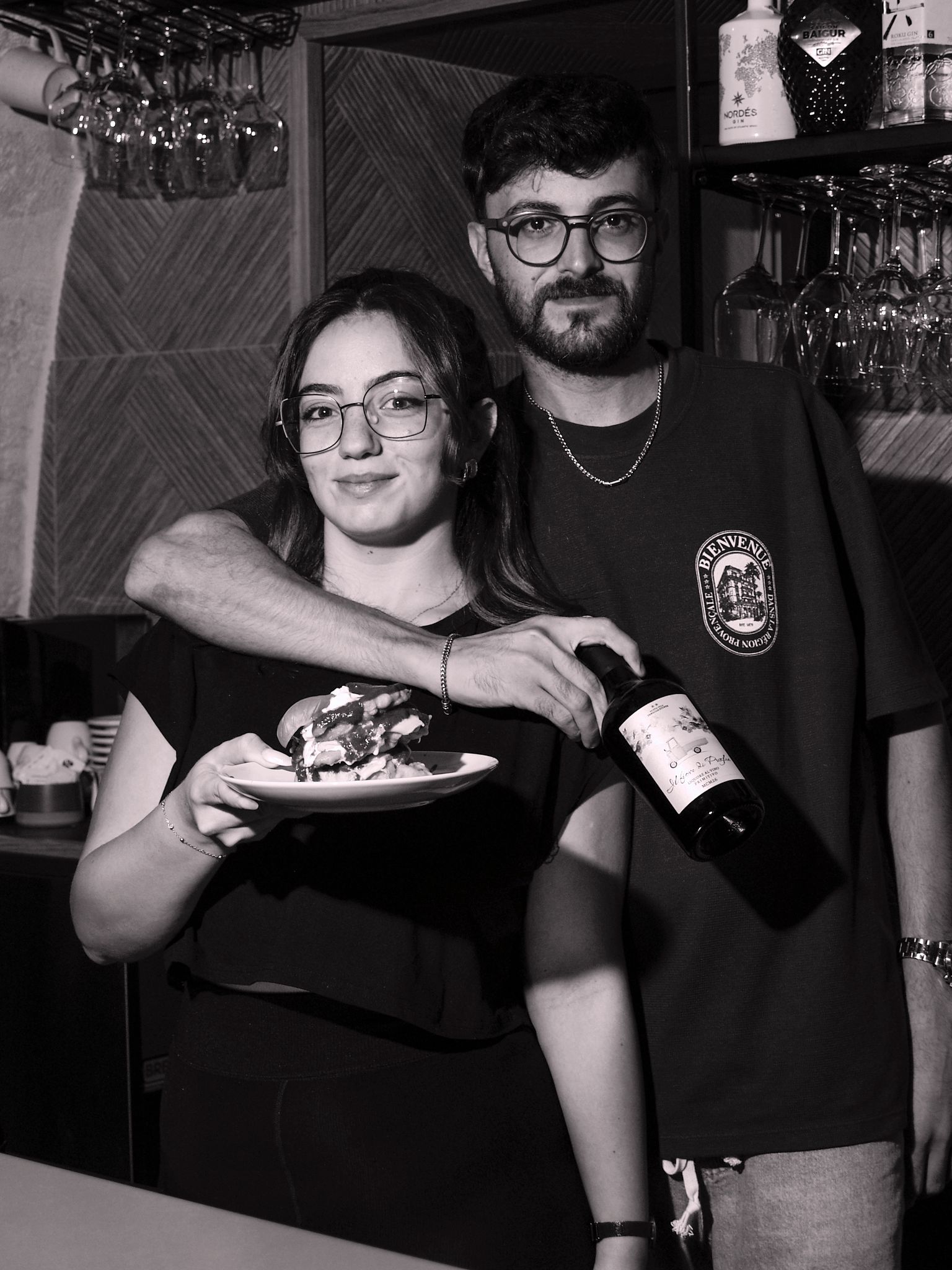 Foto in bianco e nero di Francesco e Tania